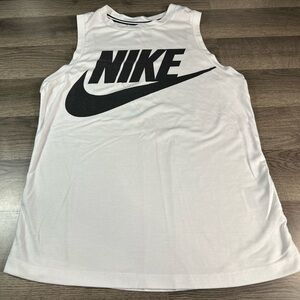 Nike White Tank Top with Black Logo